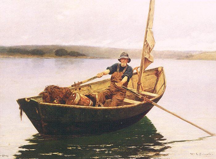 Picknell, William Lamb Man in a Boat Sweden oil painting art